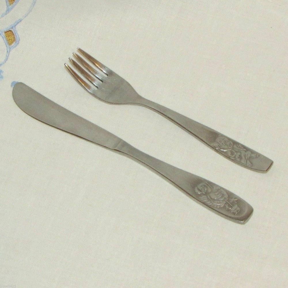 Viners Youth Cutlery Vintage Knife & Fork Children's Feeding Set Collectible